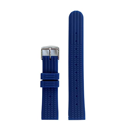 VISIYUBL Waffel Silicon Uhrengurt fit for Seiko Watch Sport Tauchen weiche Gummi -Männer Frauen Smart Watch Armband Accessoires 20mm 22 mm (Color : Blue, Size : 22mm) von VISIYUBL