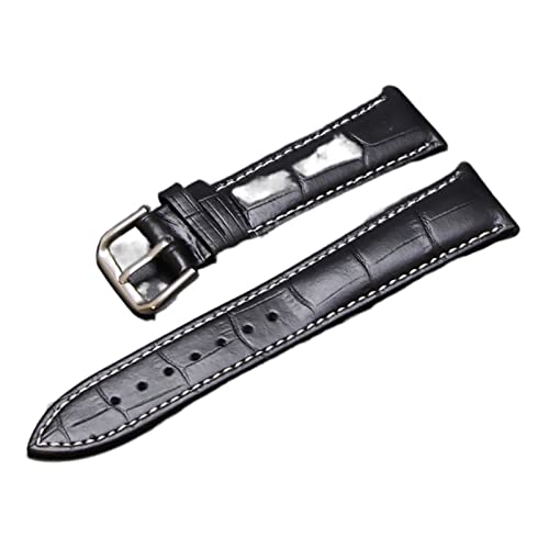 VISIYUBL Watch Band Watch Armbandgurte Armbänder Leder 14mm 18 mm 20 mm 22 mmmmm Gurt Männer (Color : Black white line, Size : 22mm) von VISIYUBL