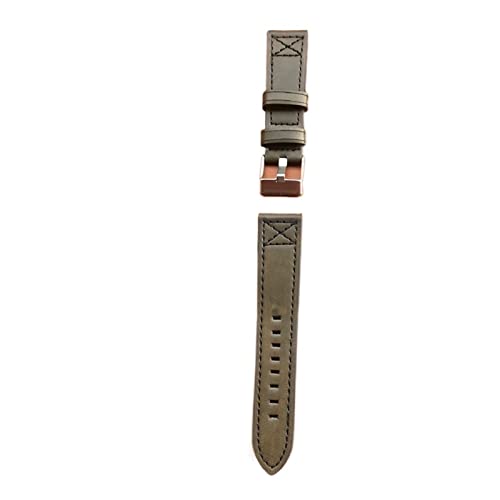 VISIYUBL Watch Bracelet Belt Woman Watchbänder Lederschaltband 22mm 24mm Multicolor Watch Bands Uhrzubehör Accessoires (Color : Green, Size : 24mm) von VISIYUBL