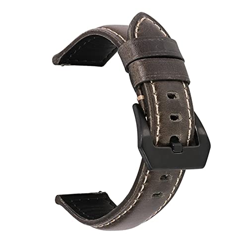 VISIYUBL Watchband -Öl Wachs Lederband Männer Männer Armband 18 20 22 mm 24mm 26mm Uhr Accessoires for Panerai fit for Omega fit for Iwc (Color : White, Size : 18mm) von VISIYUBL