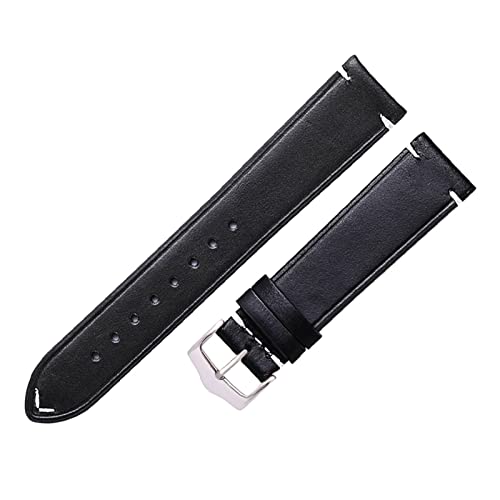 VISIYUBL Weiche frauen uhr ledergurte for huawei uhr gt2 18mm 20mm 22mm leder uhr bands dünn (Color : Black, Size : 22mm) von VISIYUBL