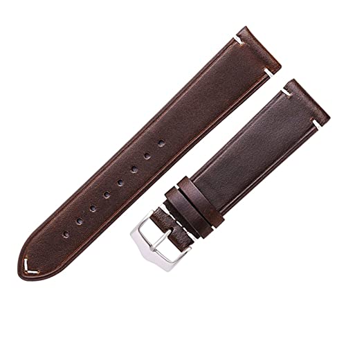 VISIYUBL Weiche frauen uhr ledergurte for huawei uhr gt2 18mm 20mm 22mm leder uhr bands dünn (Color : Brown, Size : 20mm) von VISIYUBL