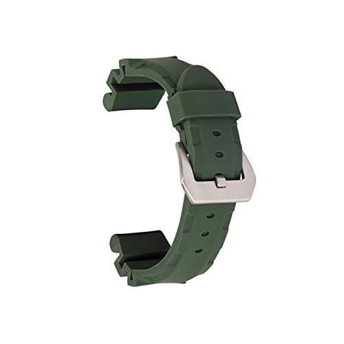 VISIYUBL Weiches Silikon-Gummi-Uhr-Armband 22mm 24mm silberne schwarze Schnalle Watch Armband-Armband-Ersatz for Panerai (Color : Green, Size : 22mm black buckle) von VISIYUBL