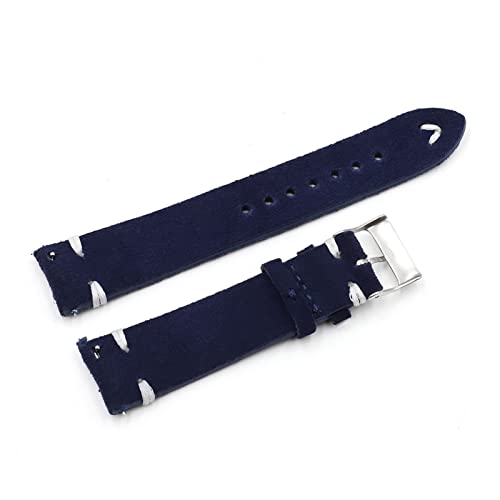 VISIYUBL Wildleder Uhrenarmband Quick Release Armband Wist Armband Band 18mm 20mm 22mm 24mm for Männer Uhrenarmband (Color : Blue-White Line, Size : 18mm) von VISIYUBL