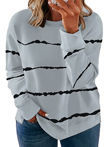 VISLILY Plus Size Sweatshirt für Frauen Mode Farbblock Pullover BGY 20W von VISLILY