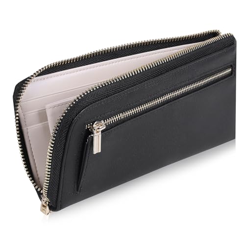 VISOUL Geldbörse echtes Langes Portemonnaie,Groß Geldbeutel mit RFID Schutz Portemonnaie Brieftasche Wallet Portmonee L017 von VISOUL