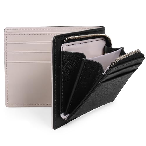 VISOUL Herren Geldbörse aus Echtem Leder mit RFID Schutz, Querformat Portemonnaie für Männer Grey Q10 von VISOUL