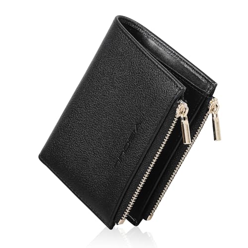 VISOUL Herren Geldbörse aus Nappa Leder mit RFID Schutz,Kartenfächer,Hochformat Portemonnaie Schwarz Q11 von VISOUL