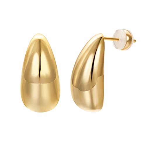 Vissen Dupes 18k Gold Ohrringe Damen Groß Teardrop Chunky Vergoldet Hypoallergene Modeschmuck Leichte Ohrringe von vissen