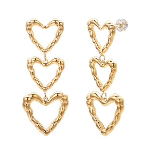 Vissen Herz Vergoldet Lange AnhäNger Ohrringe Damen Hypoallergene Nickelfreie Ohrringe Modeschmuck FüR Damen von vissen