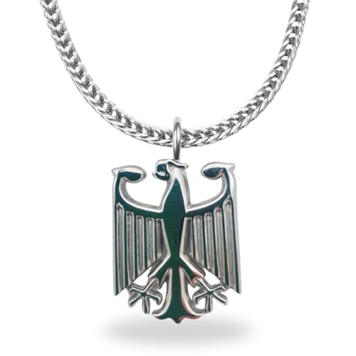 VISTORO Deutschland Adler Kette – Halskette mit Bundesadler Anhänger aus Edelstahl – 60cm – Geschenkidee für Männer & Damen – Patriotischer Herren Schmuck von VISTORO
