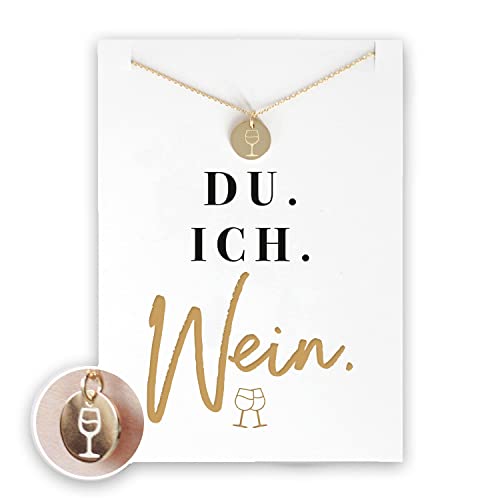 VISUAL STATEMENTS - Halskette mit rundem Anhänger - 925 Sterling Silber & 14k vergoldete Kette - Kettenlänge 45cm von VISUAL STATEMENTS