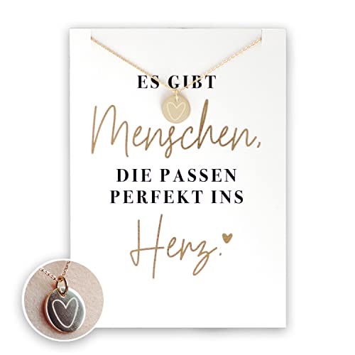 VISUAL STATEMENTS - Halskette mit rundem Anhänger - 925 Sterling Silber & 14k vergoldete Kette - Kettenlänge 45cm von VISUAL STATEMENTS