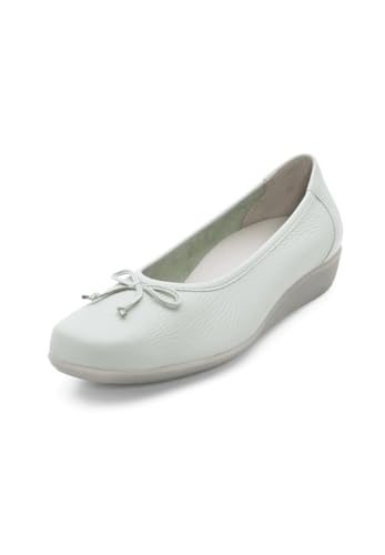 VITAFORM® Ballerinas Damen I Slip Ons Sommer-Schuhe I Brautschuhe flach I 100% Exklusives Hirsch-Leder I Sportlich-Elegant Klassisch I Weite H Salbei, 38 von VITAFORM