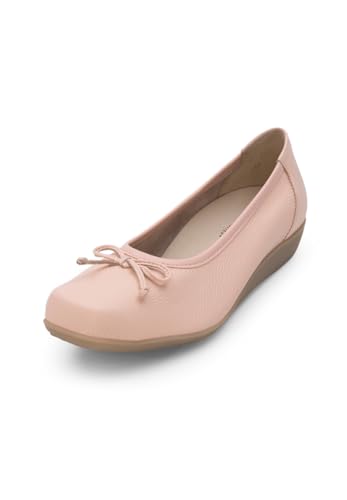 VITAFORM® Ballerinas Damen I Slip Ons Sommer-Schuhe I Brautschuhe flach I 100% Exklusives Hirsch-Leder I Sportlich-Elegant Klassisch I Weite H zartrosa, 37 von VITAFORM
