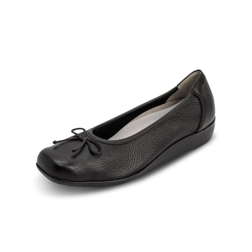 VITAFORM® Ballerinas Damen I Slip Ons Sommer-Schuhe I Brautschuhe flach I 100% Exklusives Hirsch-Leder I Sportlich-Elegant Klassisch I Weite H I Schwarz Größe 39 von VITAFORM