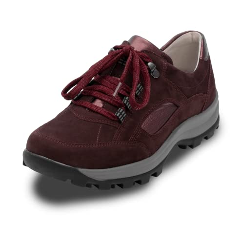 VITAFORM Wanderschuhe Damen Nubukleder – Wasserabweisende Trekkinghalbschuhe – Trekkingschuhe mit austauschbarem Luftpolsterfußbett – Hikking-Schuhe mit stabilen Halt – Rot Größe 39 von VITAFORM