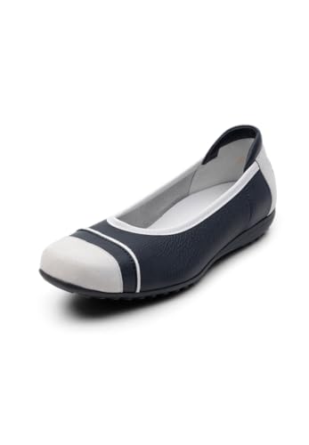 VITAFORM Ballerinas Damen Bequem und Elegant - Sommerschuhe für Damen - Aus weichem, italienischen Leder - Für maximalen blau 38 von VITAFORM