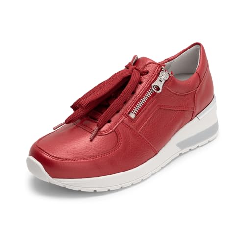 VITAFORM Bequeme Damen Schuhe - Sneaker Damen Leder - Damen Sneaker aus italienischem Hirschleder rot 38 von VITAFORM