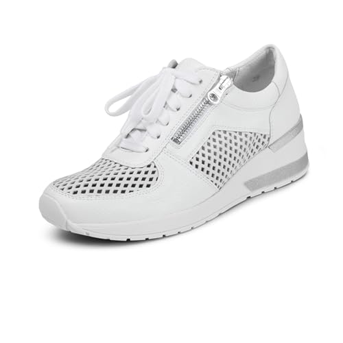 VITAFORM Bequeme Damen Schuhe - Sneaker Damen Leder - Damen Sneaker aus italienischem Hirschleder weiß 38 von VITAFORM