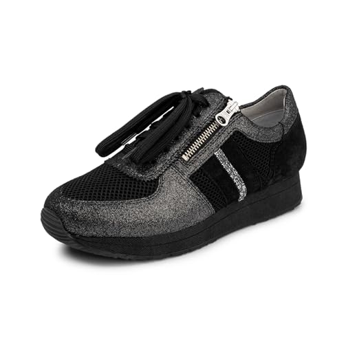 VITAFORM Bequeme Damen Schuhe - Sneaker Damen Leder - Damen Sneaker aus italienischem Leder schwarz 41 von VITAFORM