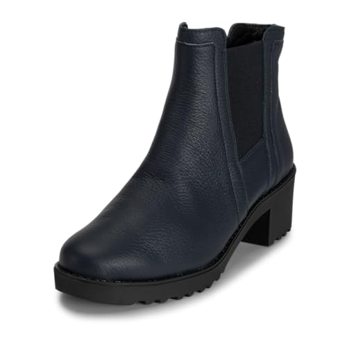 VITAFORM Chelsea Boots Damen Gefüttert - Feinstes Hirschleder aus Italien - Praktisch mit Reißverschluss - Perfekte Damen Schuhe Herbst blau 38 von VITAFORM