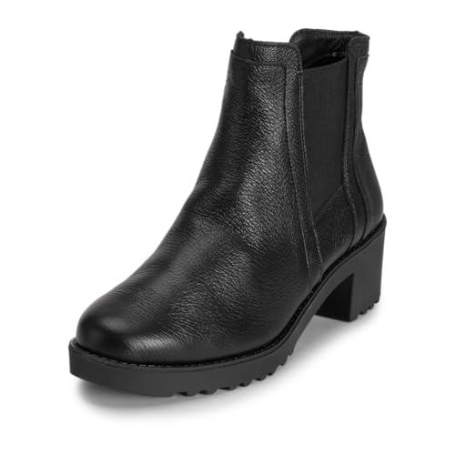 VITAFORM Chelsea Boots Damen Gefüttert - Feinstes Hirschleder aus Italien - Praktisch mit Reißverschluss - Perfekte Damen Schuhe Herbst schwarz 36 von VITAFORM