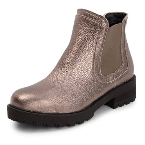 VITAFORM Chelsea Boots Damen Schwarz - Feinstes Hirschleder aus Italien - Praktisch mit Reißverschluss - Perfekte Damen Schuhe Herbst von VITAFORM