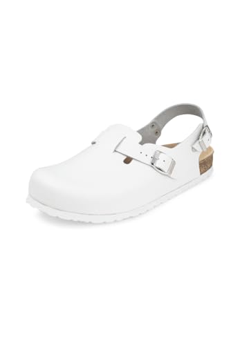 VITAFORM Clogs Damen Weiß - Made in Germany - Krankenhaus Schuhe Damen - Perfekte Pantolette für medizinische Berufe - Sicherer Halt Dank Fesselriemen von VITAFORM
