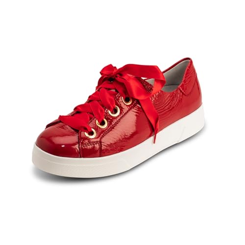 VITAFORM Damen Sneaker aus italienischem Hirschleder - Brautsneaker Lackleder - Extra Bequeme Damen Schuhe rot 41 von VITAFORM