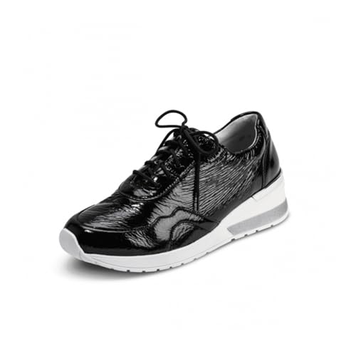 VITAFORM Damen Sneaker aus italienischem Hirschleder - Sneaker Damen Lackleder - Extra Bequeme Damen Schuhe schwarz 39 von VITAFORM