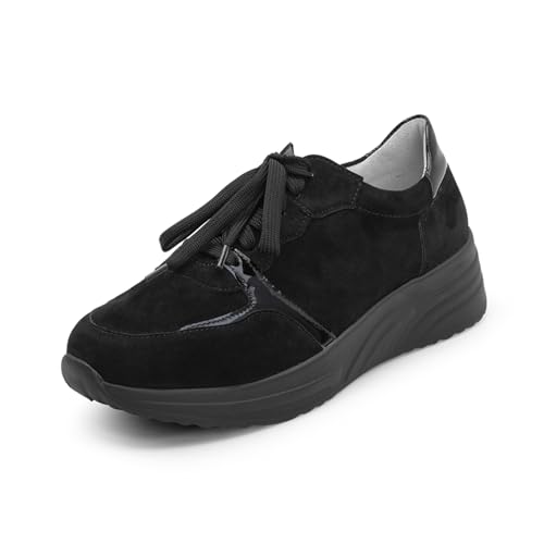 VITAFORM Extra Bequeme Damen Schuhe - Sneaker Damen Leder - Damen Sneaker aus italienischem Leder schwarz 39 von VITAFORM