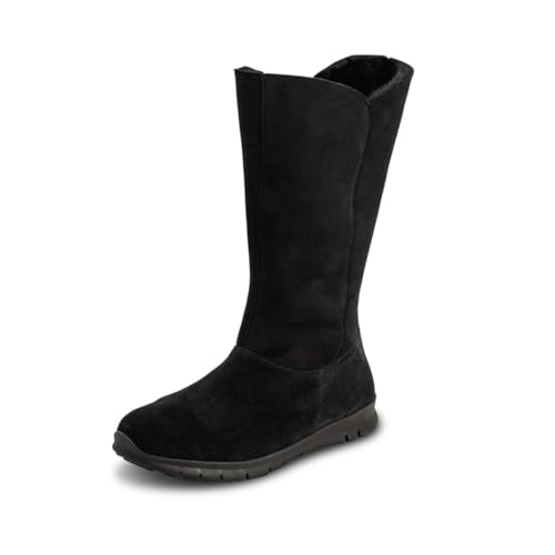 VITAFORM Lammfell Boots Damen – Gefütterte Stiefel für Damen – Rutschhemmend, Leicht und besonders Warm schwarz 37 von VITAFORM