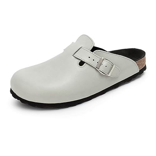 VITAFORM Leder Clog - Made in Germany - Geschlossene Pantolette Damen Schwarz/Mint - Aus nachhaltig gegerbtem Leder - Auch als Hausschuh von VITAFORM