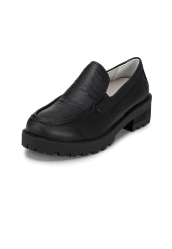 VITAFORM Loafer Damen Leder Weite H - Bequeme und Elegante Damen Schuhe - Leichte Slipper aus italienischem Nappaleder schwarz 39 von VITAFORM