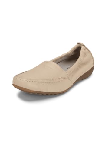 VITAFORM Mokassins Damen Leder Weite H - Bequeme und Elegante Damen Schuhe - Leichte Slipper aus italienischem Hirschleder beige/Taupe 40 von VITAFORM