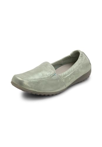 VITAFORM Mokassins Damen Leder Weite H - Bequeme und Elegante Damen Schuhe - Leichte Slipper aus italienischem Hirschleder grün 39 von VITAFORM