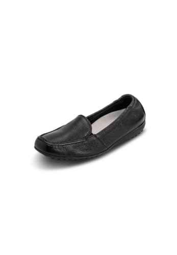 VITAFORM Mokassins Damen Leder Weite H - Bequeme und Elegante Damen Schuhe - Leichte Slipper aus italienischem Hirschleder schwarz 38 von VITAFORM