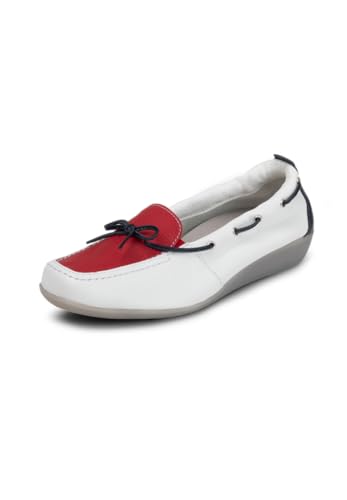 VITAFORM Mokassins Damen Leder Weite H - Bequeme und Elegante Damen Schuhe - Leichte Slipper aus italienischem Hirschleder weiß 39 von VITAFORM