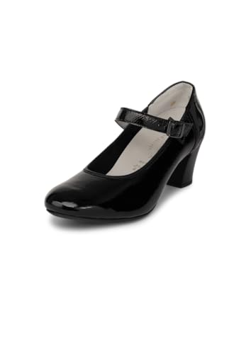 VITAFORM Pumps Weite H - Pumps Damen Elegant mit Riemchen - Weiches Lack-Leder aus Italien - Absatzschuhe Damen schwarz 39 von VITAFORM