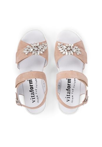 VITAFORM Sandalen Damen Weite H Veloursleder Nude, 40 VITAFORM Sandalen Damen Weite H Veloursleder Nude, 40 von VITAFORM