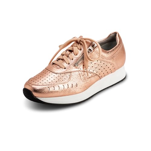 VITAFORM Sneaker Damen Leder - Bequeme Damen Schuhe - Damen Sneaker aus italienischem Hirschleder Rosegold 40 von VITAFORM
