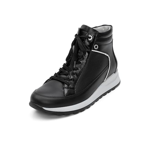 VITAFORM Sneaker Damen Leder - Bequeme Damen Schuhe - Damen Sneaker aus italienischem Leder schwarz 40 von VITAFORM