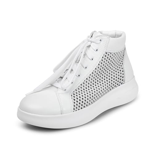 VITAFORM Sneaker Damen Leder - Damen Sneaker aus italienischem Hirschleder - Bequeme Damen Schuhe weiß 37 von VITAFORM