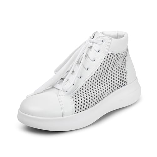 VITAFORM Sneaker Damen Leder - Damen Sneaker aus italienischem Hirschleder - Bequeme Damen Schuhe weiß 40 von VITAFORM