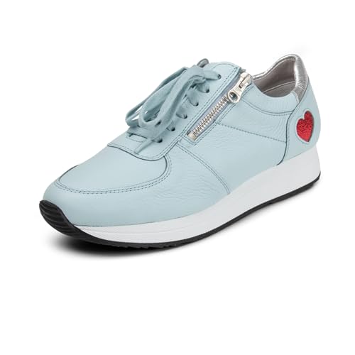 VITAFORM Sneaker Damen Leder - Damen Sneaker aus italienischem Hirschleder - Extra Bequeme Damen Schuhe blau 40 von VITAFORM