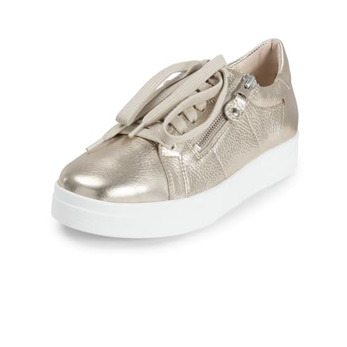 VITAFORM Sneaker Damen Leder - Extra Bequeme Damen Schuhe - Damen Sneaker aus italienischem Hirschleder Gold 37 von VITAFORM