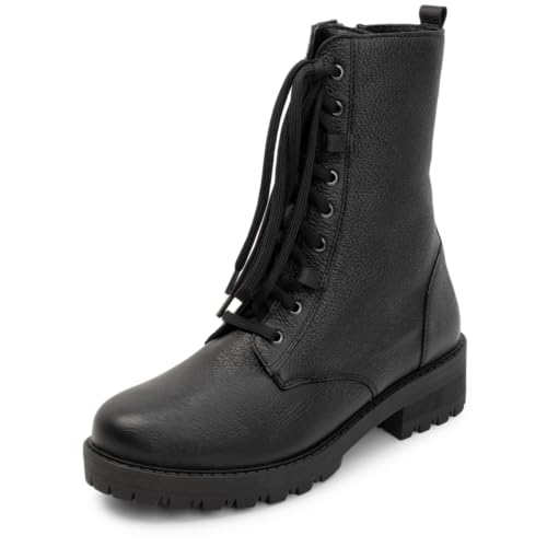 VITAFORM Stiefel Damen Flach - Feinstes Hirschleder aus Italien - Leicht und Anschmiegsam - Perfekter Schuh für Herbst und Winter schwarz 35 von VITAFORM