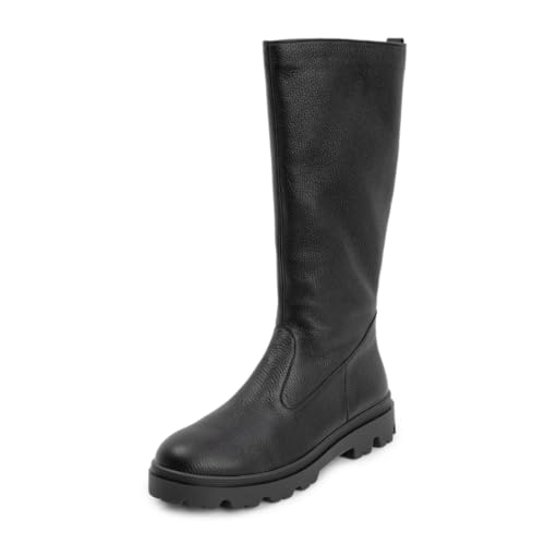 VITAFORM Stiefel Damen Schwarz Flach - Feinstes Hirschleder aus Italien - Leicht und Anschmiegsam - Perfekter Schuh für Herbst und Winter schwarz 38 von VITAFORM