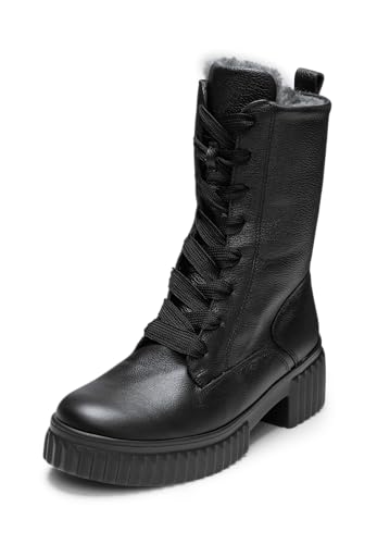 VITAFORM Stiefeletten Damen Gefüttert - Wasserabweisende Winterschuhe Damen - Warme Damen Stiefel Lammfell-Gefüttert für den Winter schwarz 42 von VITAFORM